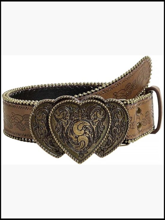 Western Belt with Floral Embossed Buckle for Jeans main image 4